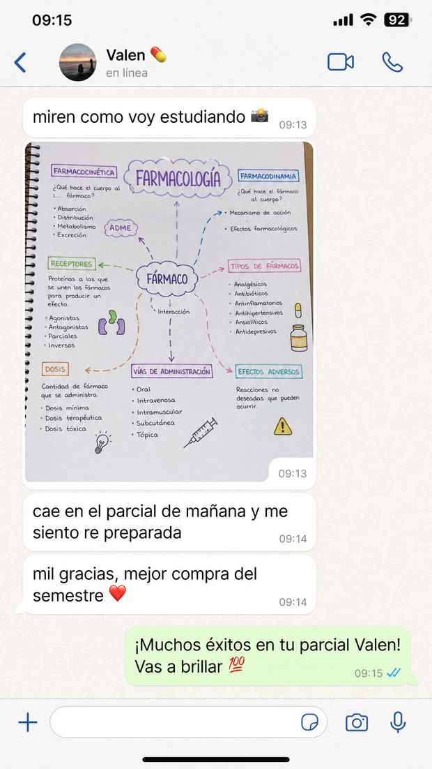 Testimonio por WhatsApp con captura del material