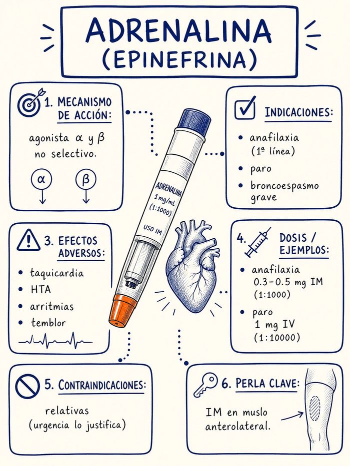 Mapa mental, Adrenalina (urgencias)