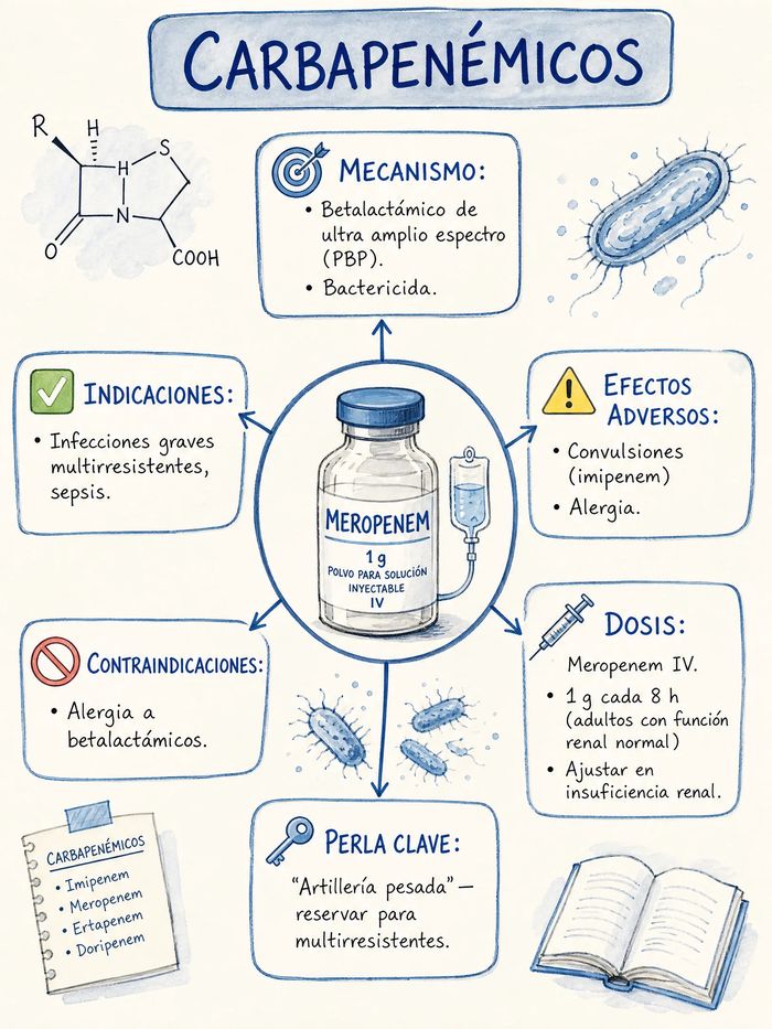 Mapa mental, Carbapenémicos / Meropenem